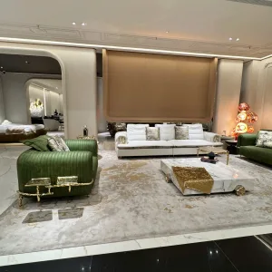 Alternative view of Sofa nhung cao cấp tông xanh rêu – sang trọng và đậm chất nghệ thuật