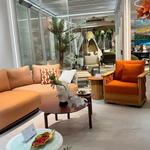 Sofa nỉ cao cấp tông cam hiện đại – điểm nhấn ấm áp cho không gian sống